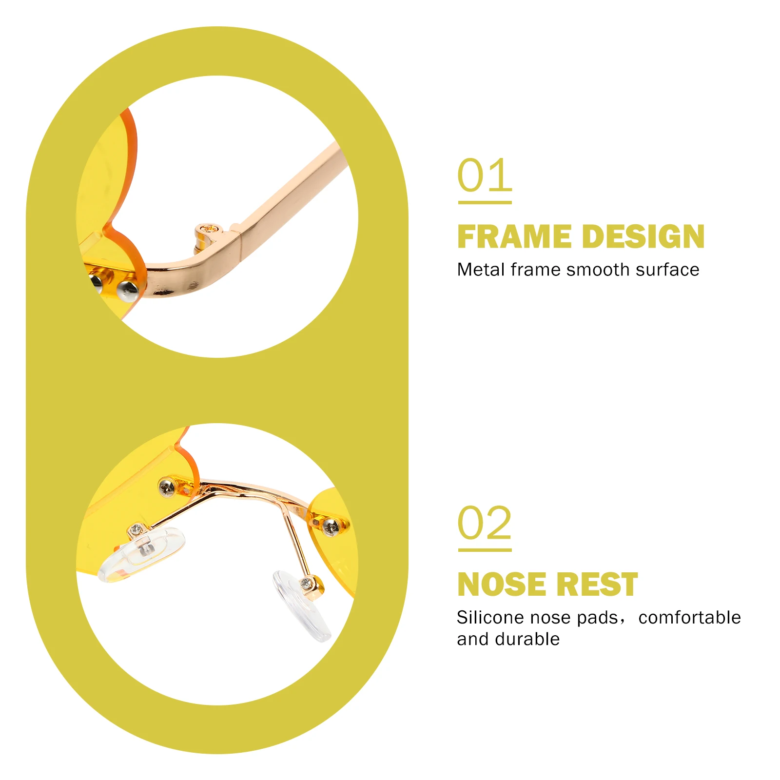 

Shell Pattern Sunglasses Golden Frame Yellow Lens Party Photo Props Fashion Accessories Women