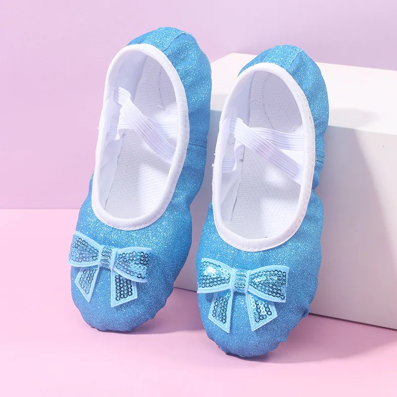 Zapatos de Ballet para niñas, zapatillas de baile para niños, suela suave de lona profesional, zapatos de baile de Ballet brillantes para niñas, Ballet femenino, Yoga, gimnasio, zapatos de baile
