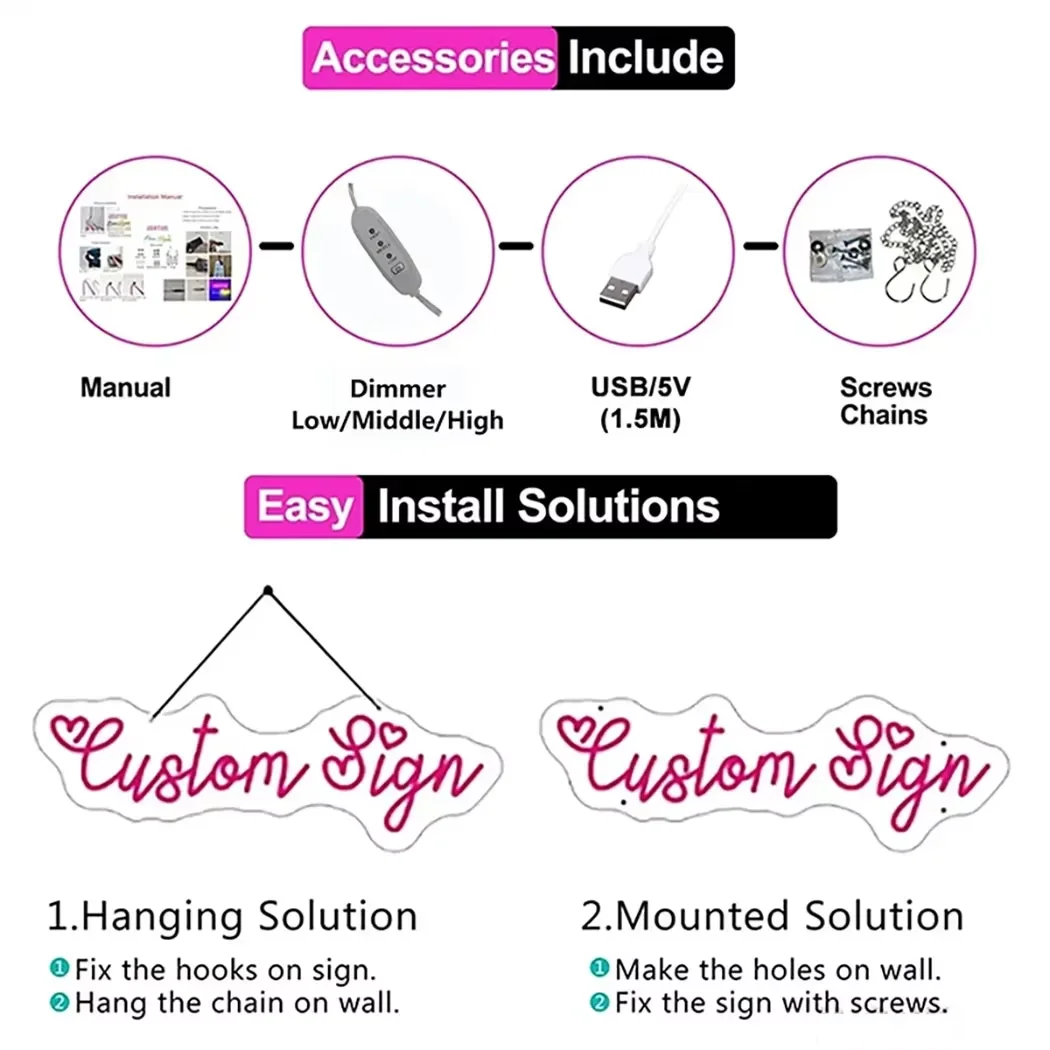 أفضل معًا ضوء LED لعلامة النيون مع سطوع قابل للتعديل ديكور زفاف مثالي الذكرى السيدة ديكور الحفلات USB 5V