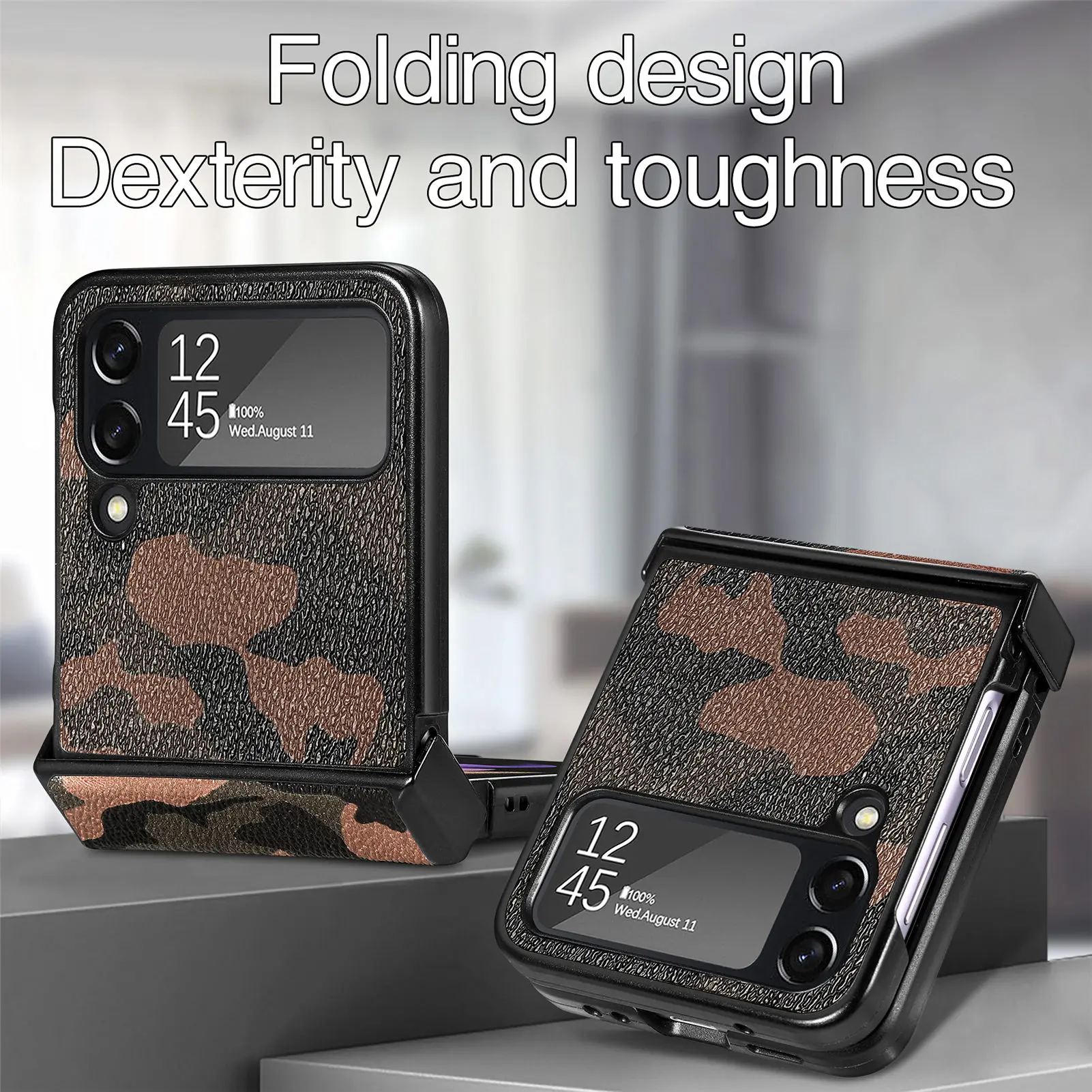 Luxury Samsung Galaxy Z Flip 3 4 Case Camouflage Anti-fall Ultrathin Back Protective Shockproof Phone Cover Samsung Z Flip 4