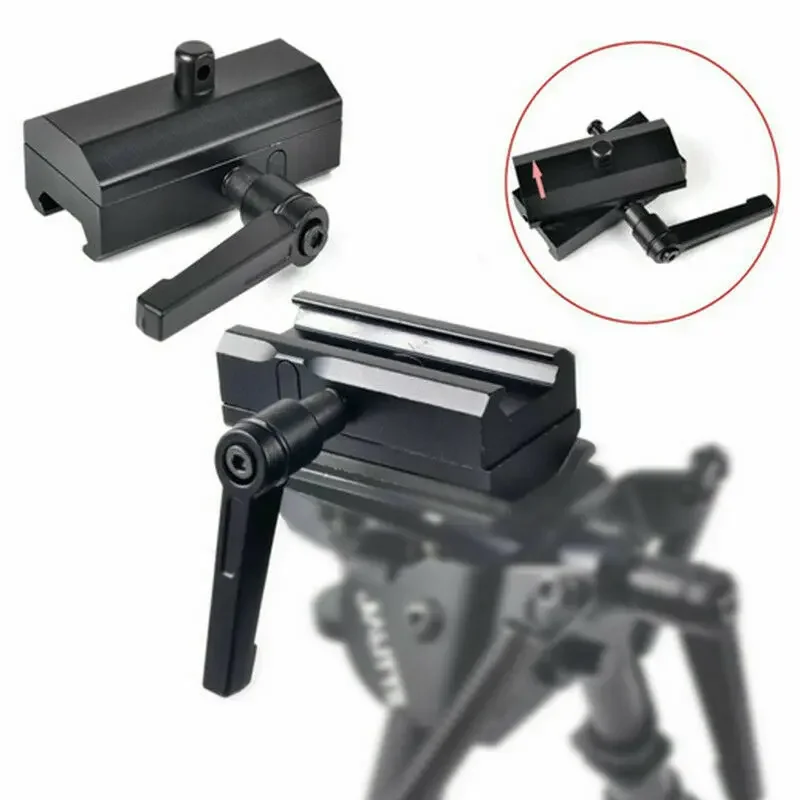 

Tactics QD Rotatable Rifle Bipod Adapter for Harris Bipod with Pivot Lock Mounted on 20mm Picatinny Rail Hunting Accessories