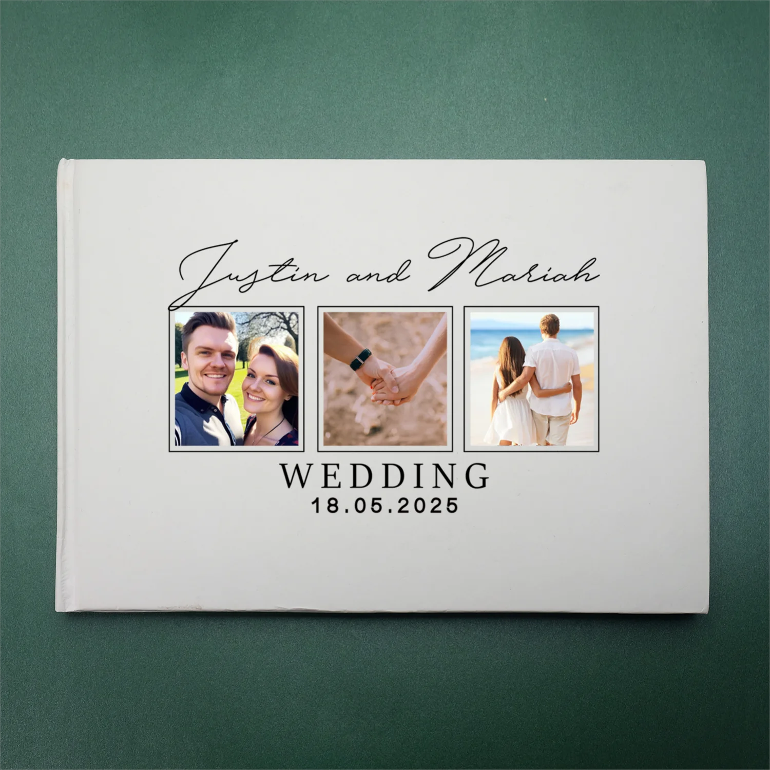 Personalized Wedding Guest Book Wedding Reception Signing Book Custom Your Names Photos Album White Guestbook Gifts for Couple