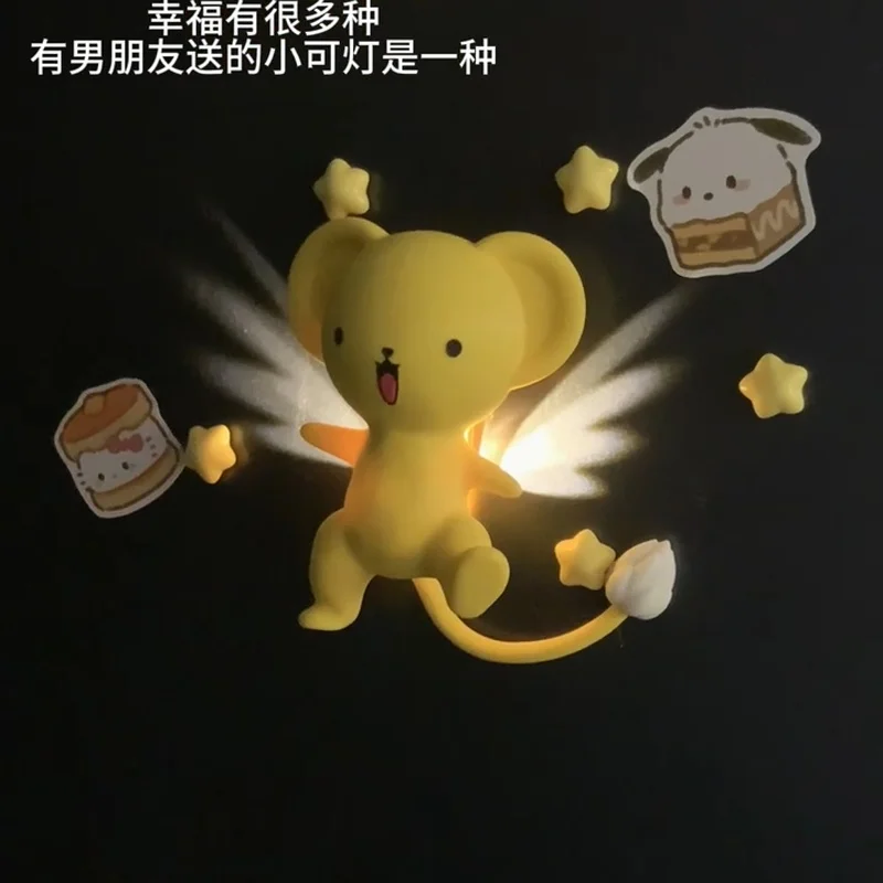 Pegatina pequeña para refrigerador, luz nocturna magnética, captor de tarjetas de dibujos animados, Sakura, luz de ambiente creativa, regalo, decoración para refrigerador