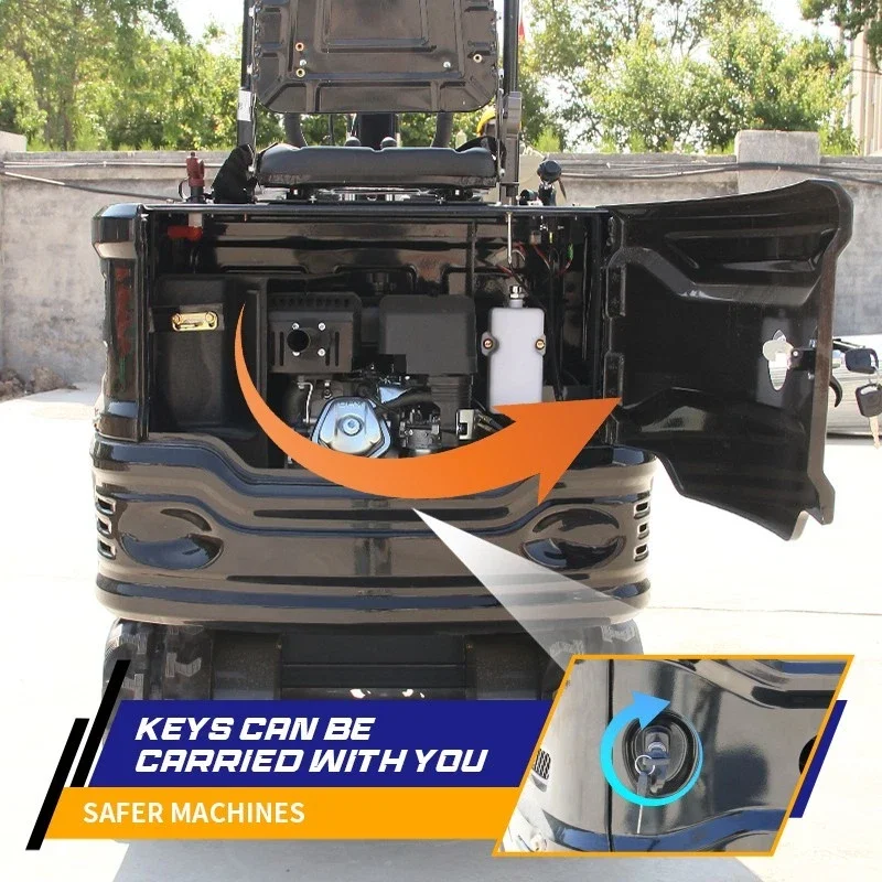 USA Stock EPA 1 tonnellata Mini escavatore idraulico cingolato 13,5 HP profondità massima di scavo 10'1''-11' giardino, fattoria