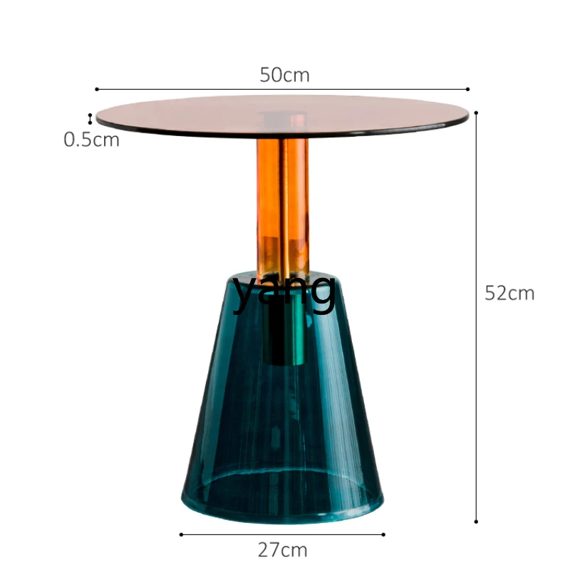 

LXL Glass round Table Designer Affordable Luxury Style Living Room Sofa Transparent Side Table round Color