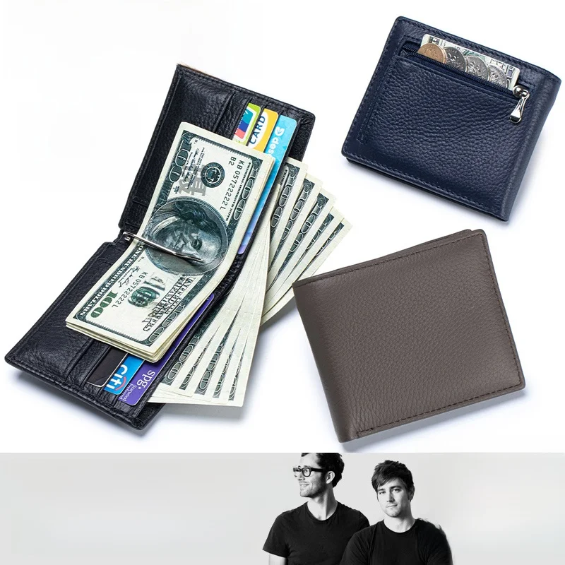 genuine-leather-wallet-thin-short-style-for-men-and-women-anti-theft-rfid-protection-anti-magnetic-compact-money-clip