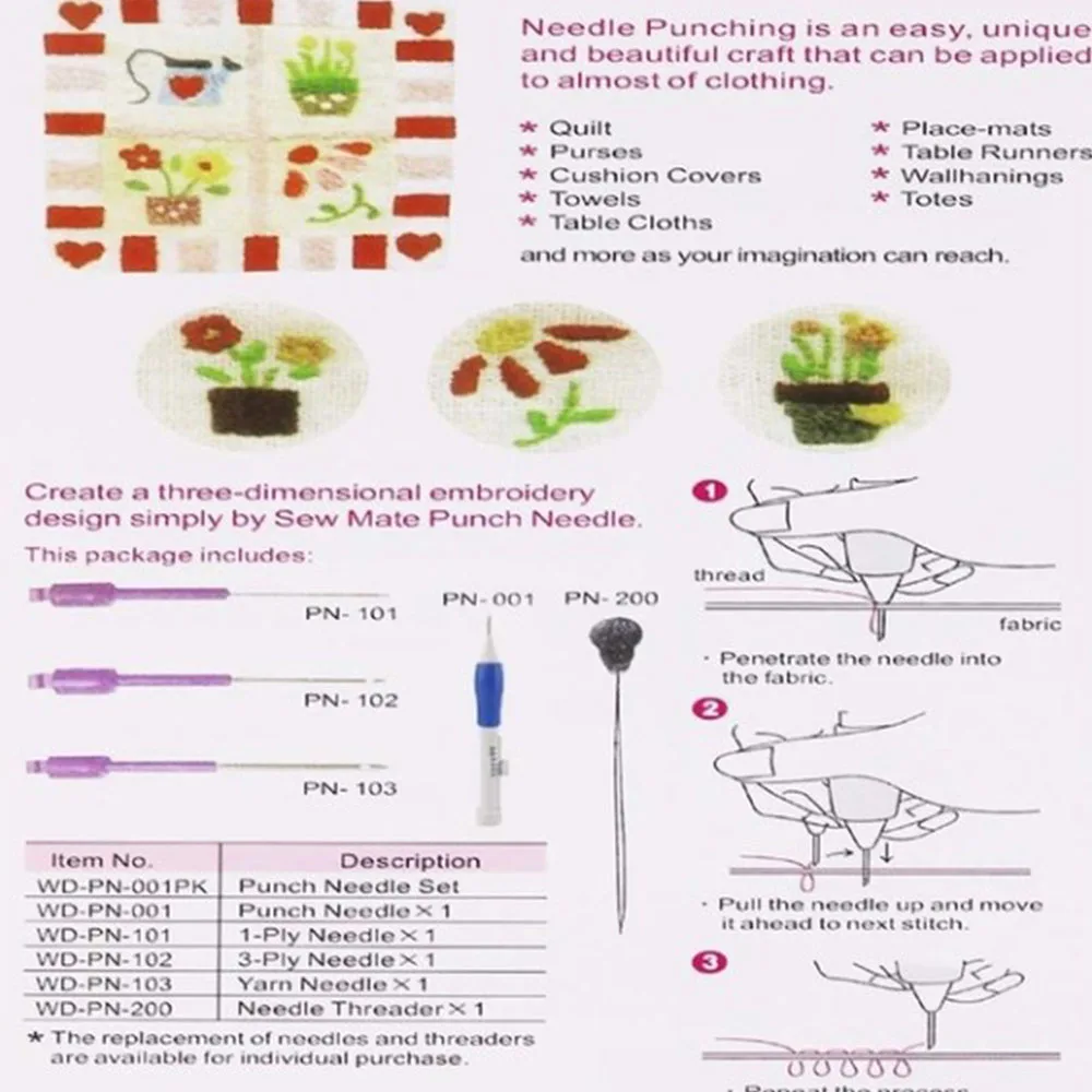 Punch Set Tool Magic Accessories Embroidery #R5 Crafts Pen DIY Needle Interchangeable Sewing