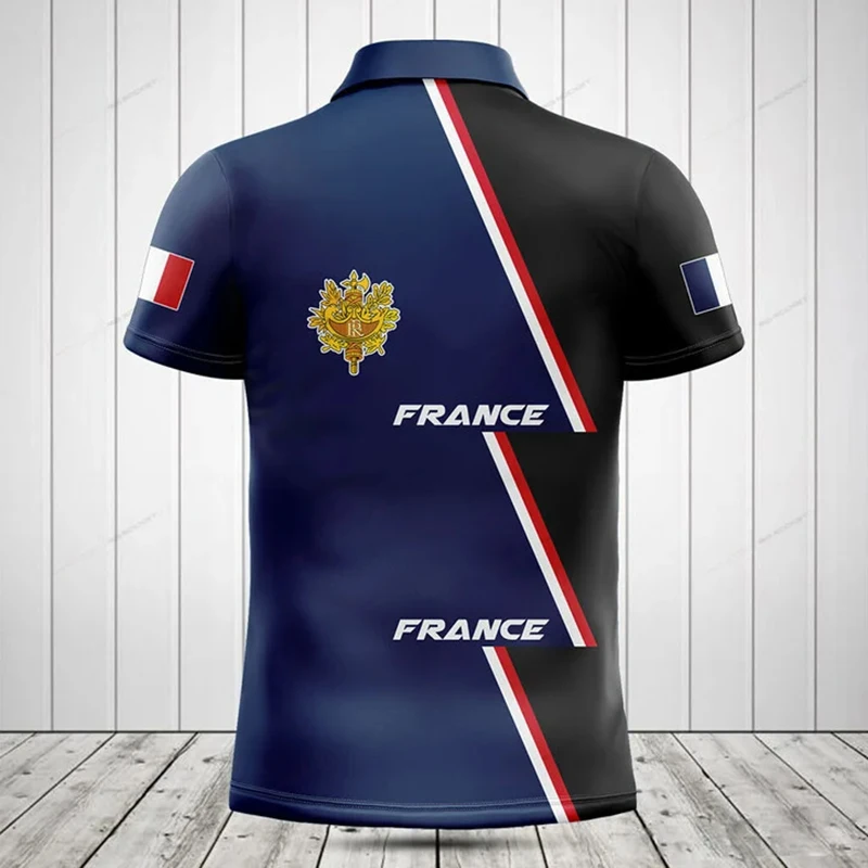 Custom Name France Flag Graphic Polo Shirt Summer Casual Unisex Pullover Loose Cool Jersey Fast Dry Non Fading Short Sleeve Tops
