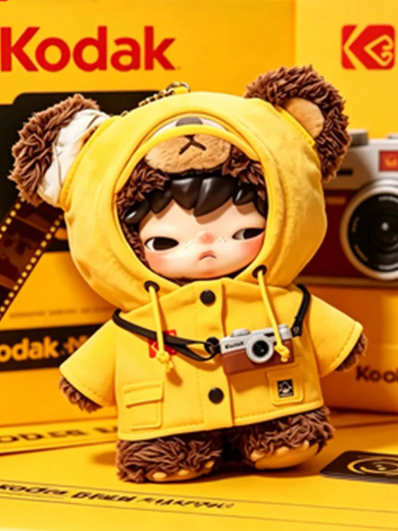 POPMART Hirono X Kodak Click Bear Vinyl Plush Keychain Hang Hang