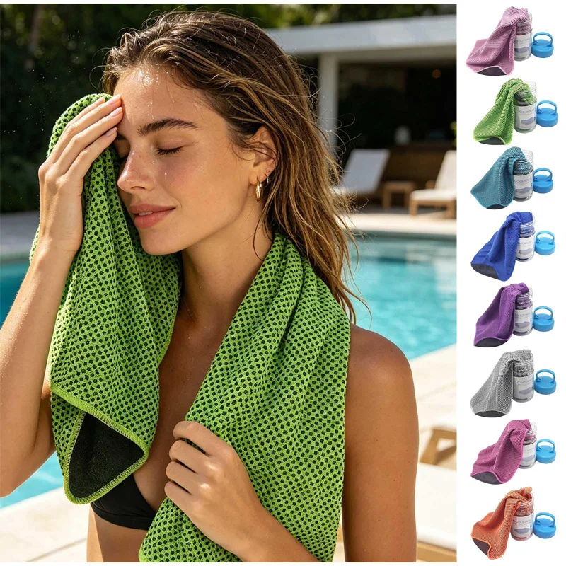 Ice Silk Cooling Towel Breathable Sweat Absorb Quick Dry Microfiber Cold Towel Sunstroke Prevention Gym Outdoor Sports Towel