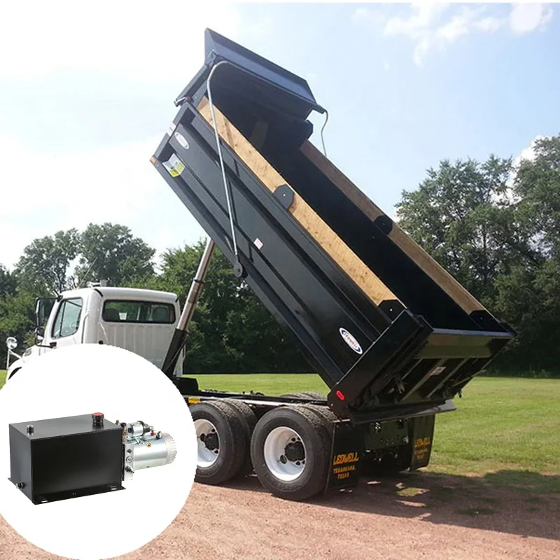 ML-HPU-2.1-1.5/12V-DT Mayroth OEM 12V DC Paquete de energía hidráulica eléctrica Camión volquete 24V Unidad de potencia hidráulica con control remoto