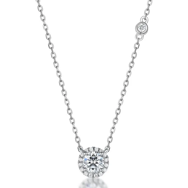 

N009605 Lefei Fashion Luxury Trendy Classic Moissanite Diamond-set 0.5ct Round Necklaces For Women 925 Silver Party Jewelry Gift