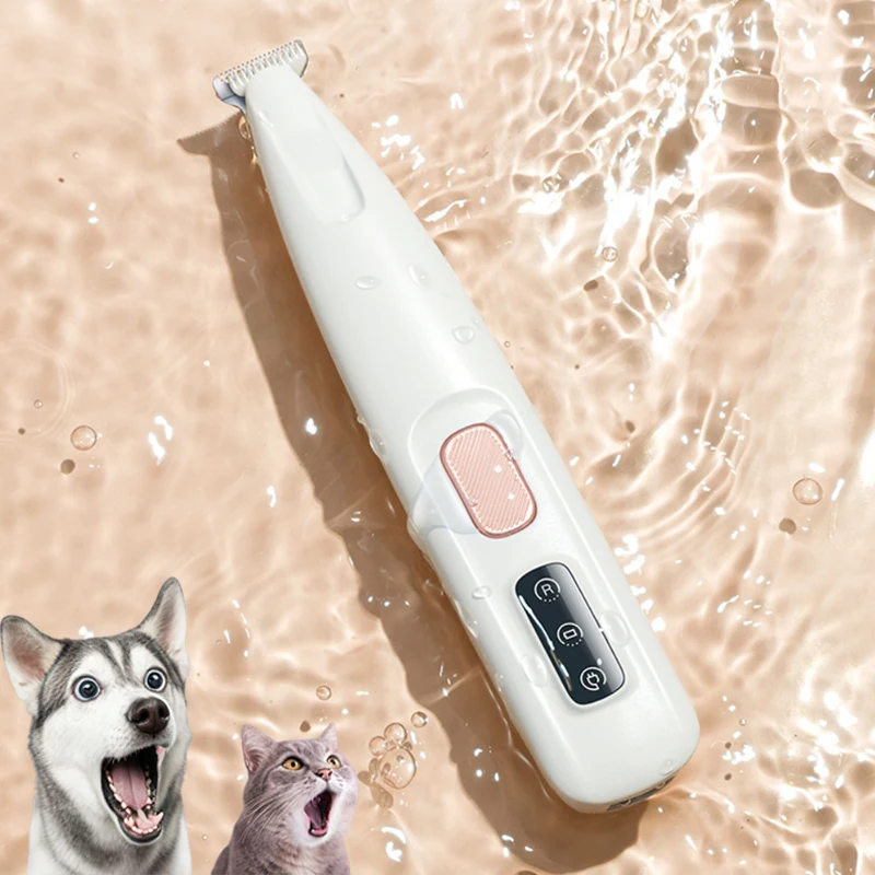 Portable Dog Paw Trimmer with LED Light Fully Waterproof Pet Hair Trimmer with Display Dog Clippers Grooming 18mm Widen Blade