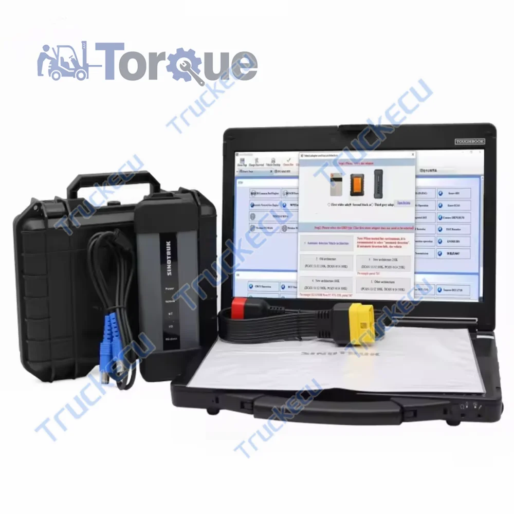 

For SINOTRUK SHACMAN HOWO A7 T7H Sitrak Hohan Diagnostic Tool for weichai EOL OBD Trucks scanner Diagnostic+cf53 laptop