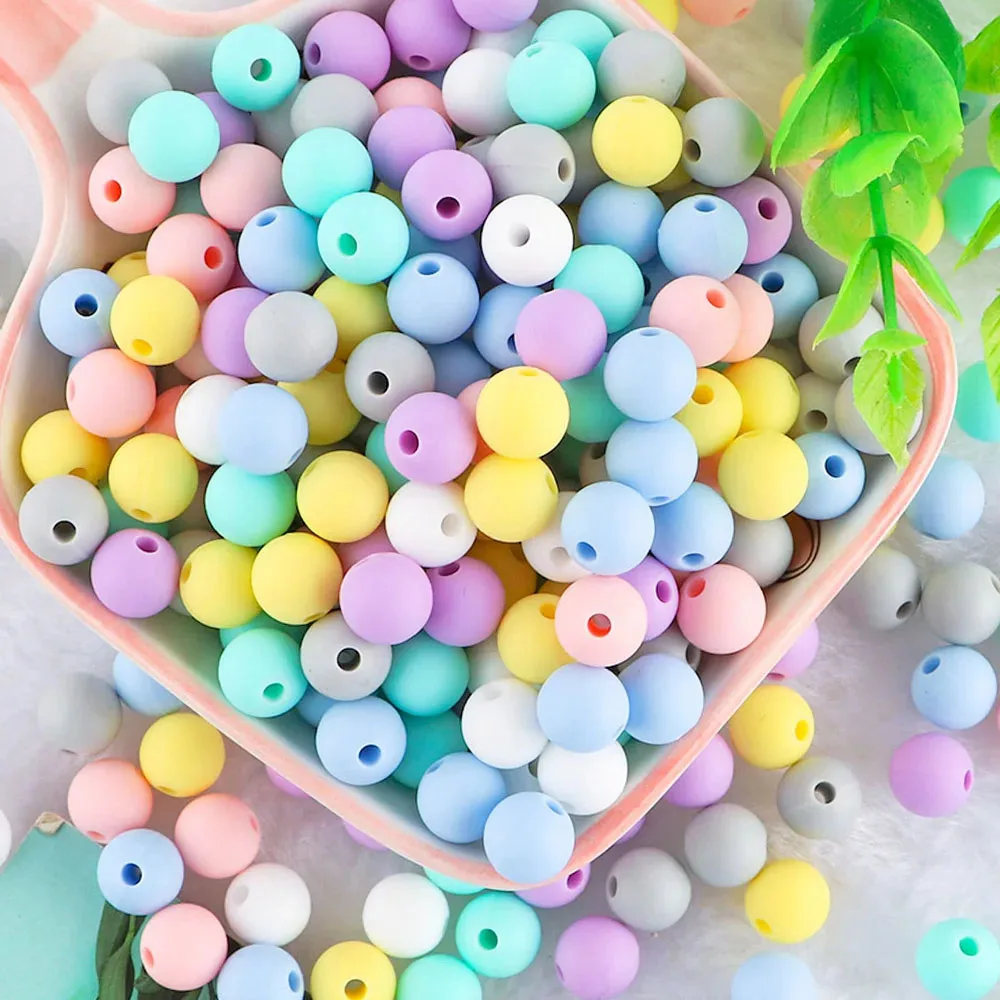 100Pcs/Lot Silicone Beads 12MM Round Beads For Jewelry Making To Make Bracelets DIY Keychain Necklace Jewelry Accessories