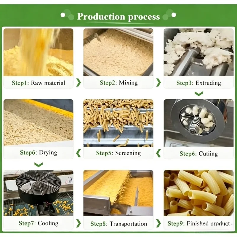 Customized Commercial Corn Pasta Extruder Equipment Industrial  Macaroni Spaghetti Noodle Processing Machine