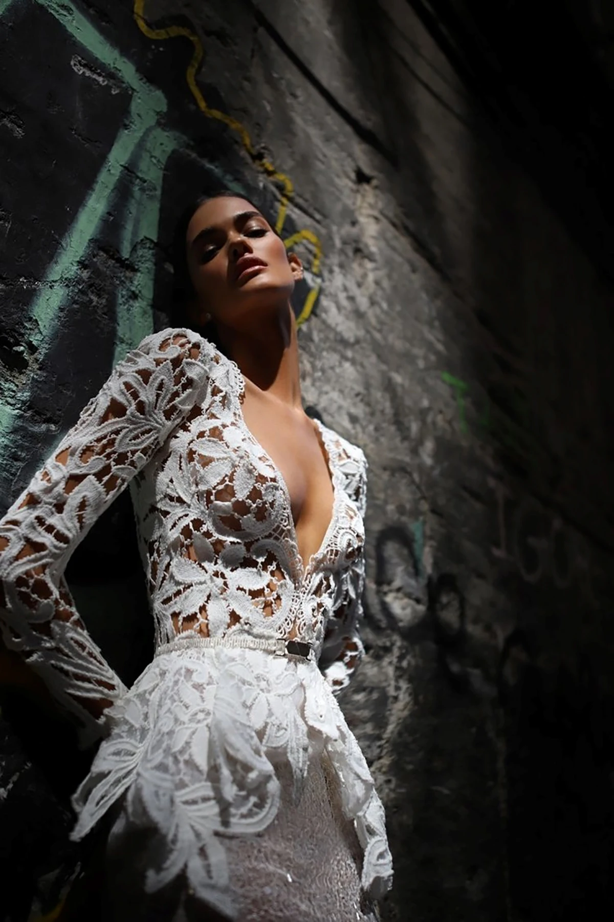 Sexy Zeemeermin Avondjurken Diepe V-hals Applicaties Kant Ruglooze Hoge Split Party Speciale Gelegenheidsjurk Bruidsjurk Aangepast