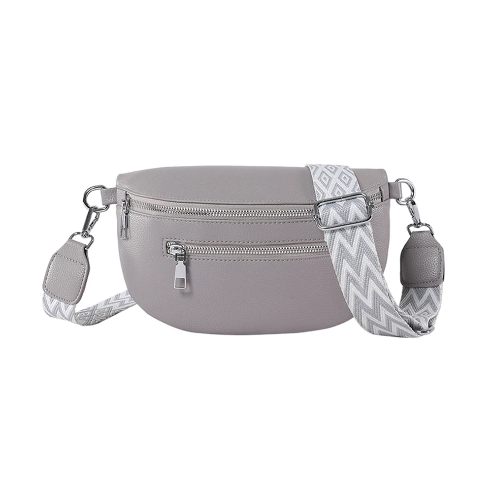 Dames Stijlvolle Crossbody Tas Met Brede Riem Eenvoudige Schoudertas Pu Lederen Portemonnee Portofoon Reis Outdoor Tas