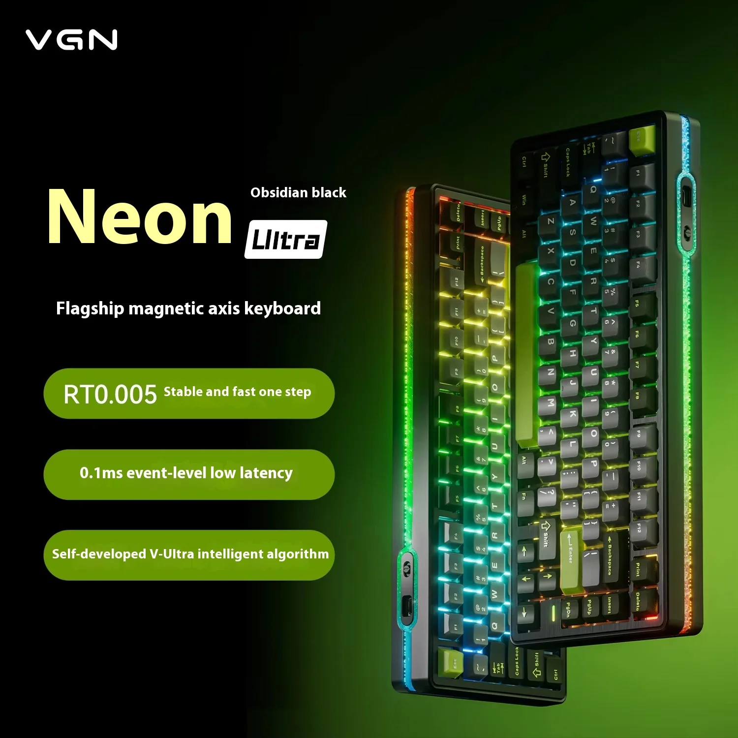 

VGN Neon Magnetic Switch Keyboard Tri Mode Wireless 8000Hz Mechanical Keyboard 0.005mmRT Gaming Keyboard Gamer PC Accessories