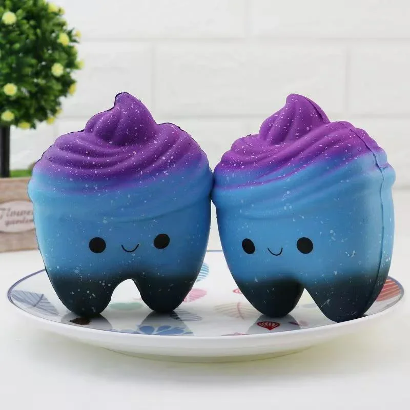 نموذج أسنان إسفنجية لطيفة - كرة ضغط بطيئة الارتفاع، هدية مكتب طبيب الأسنان للأطفال، لعبة يد تململ حسية