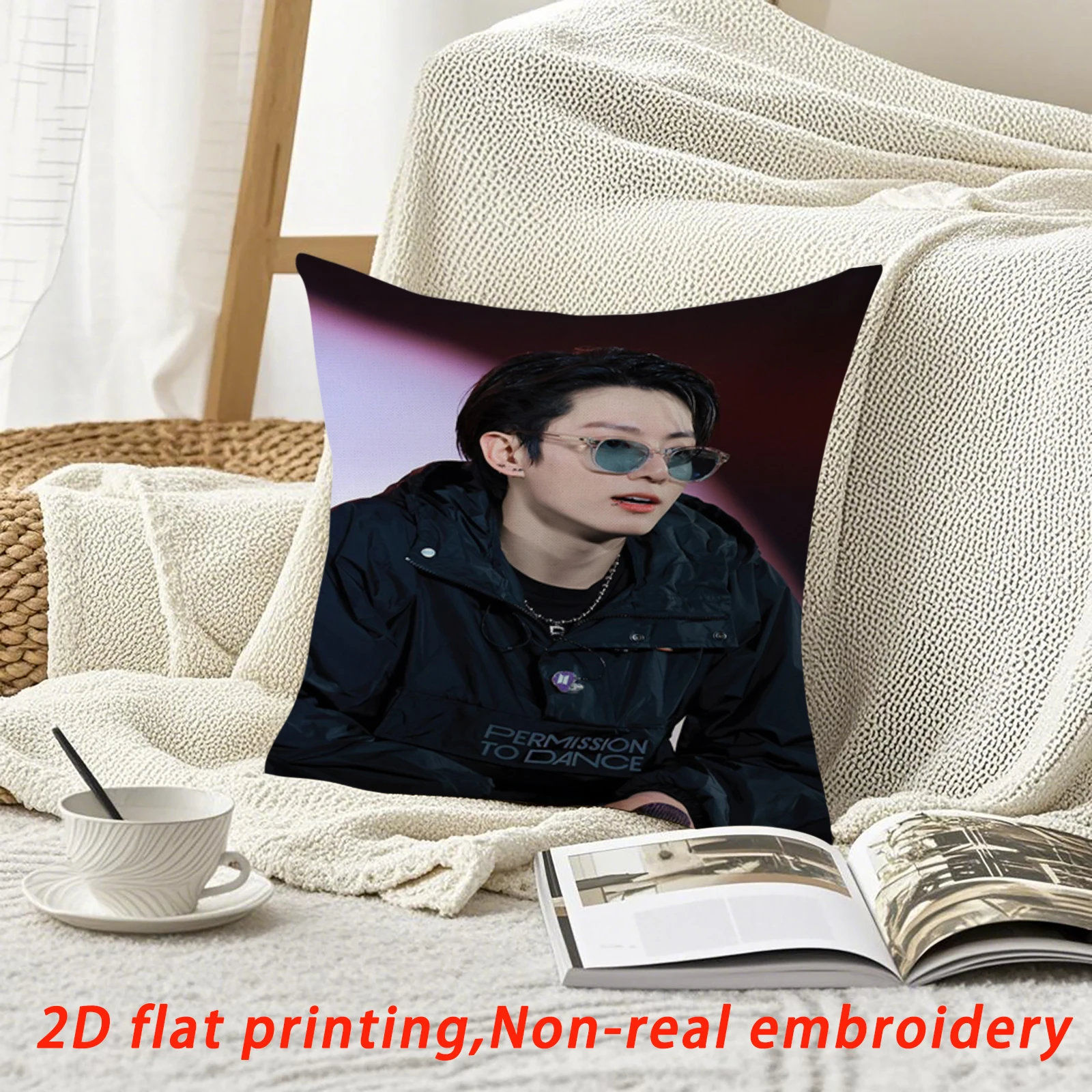 

Наволочка разных размеров с 2D HD цифровой печатью, тема выступления Jungkook BTS, машинная стирка, полиэстер, для дивана, офиса, автомобиля