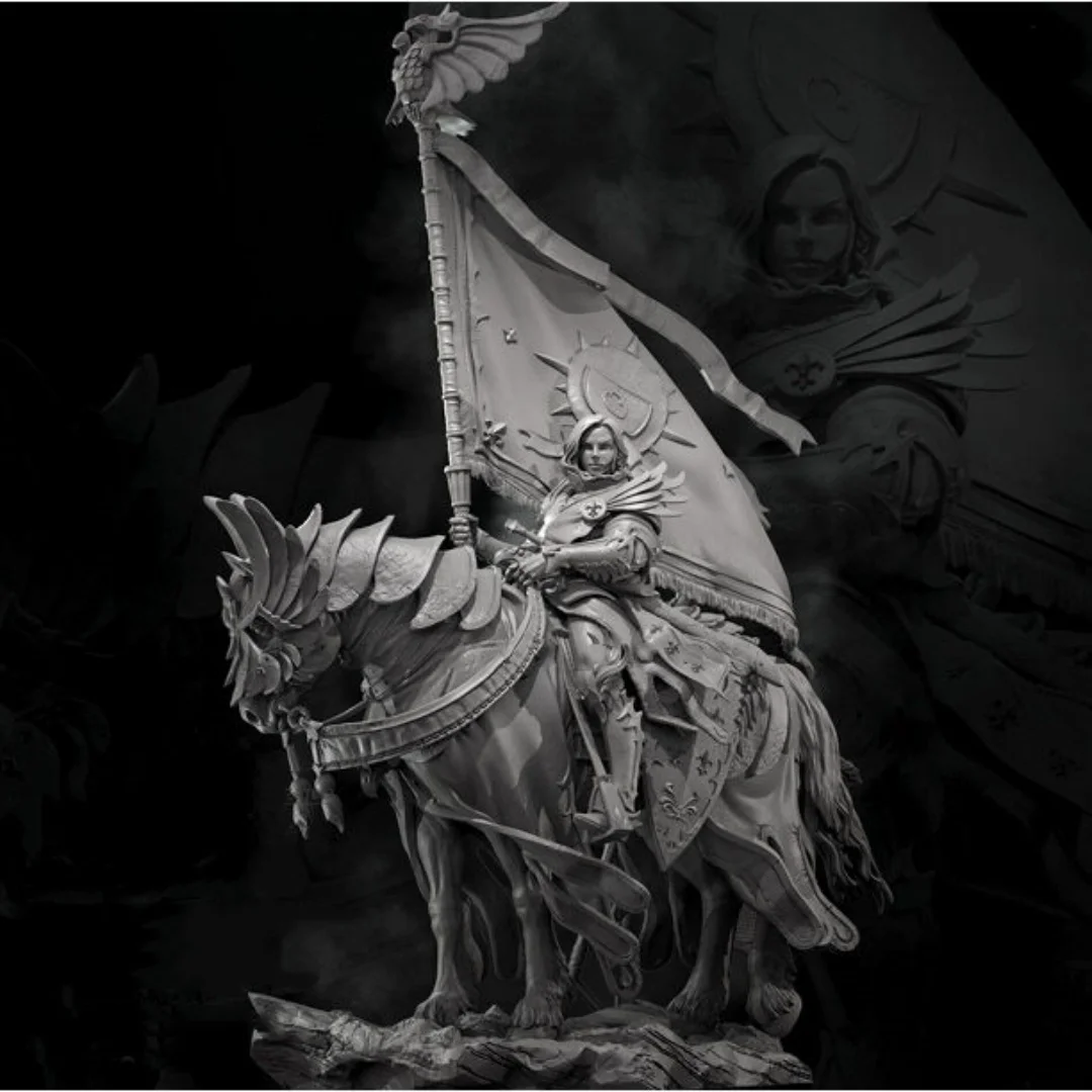 

1/24 Scale Resin Figure Flag-carrying saintess knight Assemble Model Kit Unassembled Unpainted 3D printing toy 581