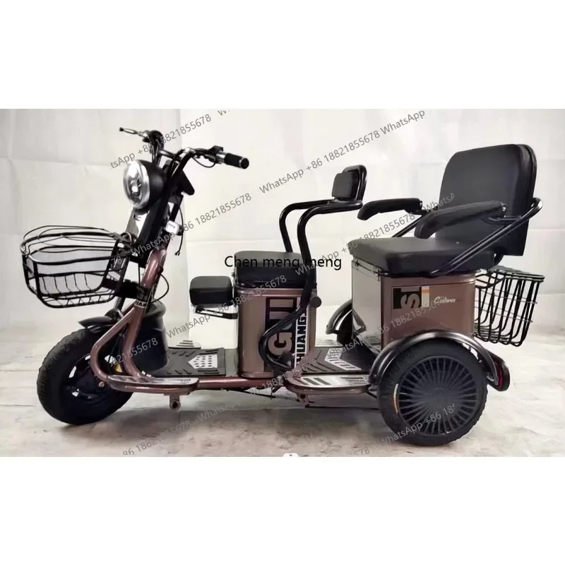 

Electric Tricycle City 3 Wheel Motorized Tricycle with Baby Seat for Adults
