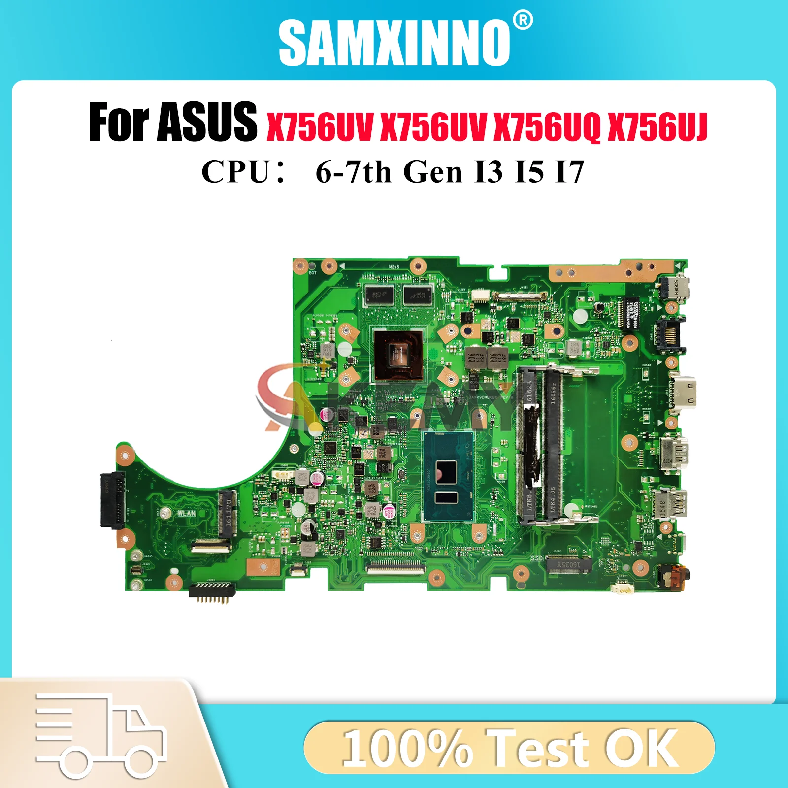 

Материнская плата для ноутбука X756UV для ASUS X756UQK X756U X756UR X756UAK X756UXM A756U X756UV X756UJ X756UQ с процессором I3 I5 I7