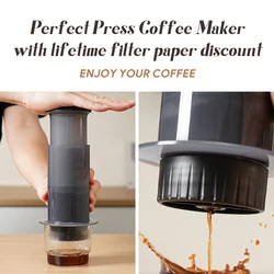Portable French Press Barista Tools Coffee Pot Air Press Drip Espresso Coffee Maker AeroPress Machine with Filters Paper 50pcs