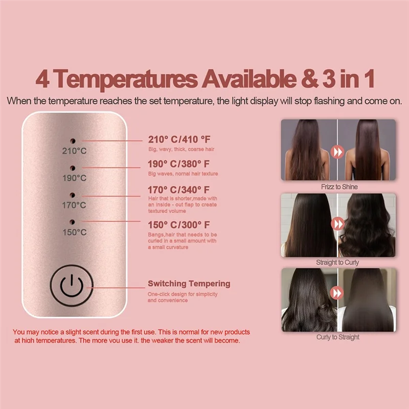 

B92A Cordless Hair Curler Cordless Curling Iron Rechargeable Cordless Curling Iron Rose Gold