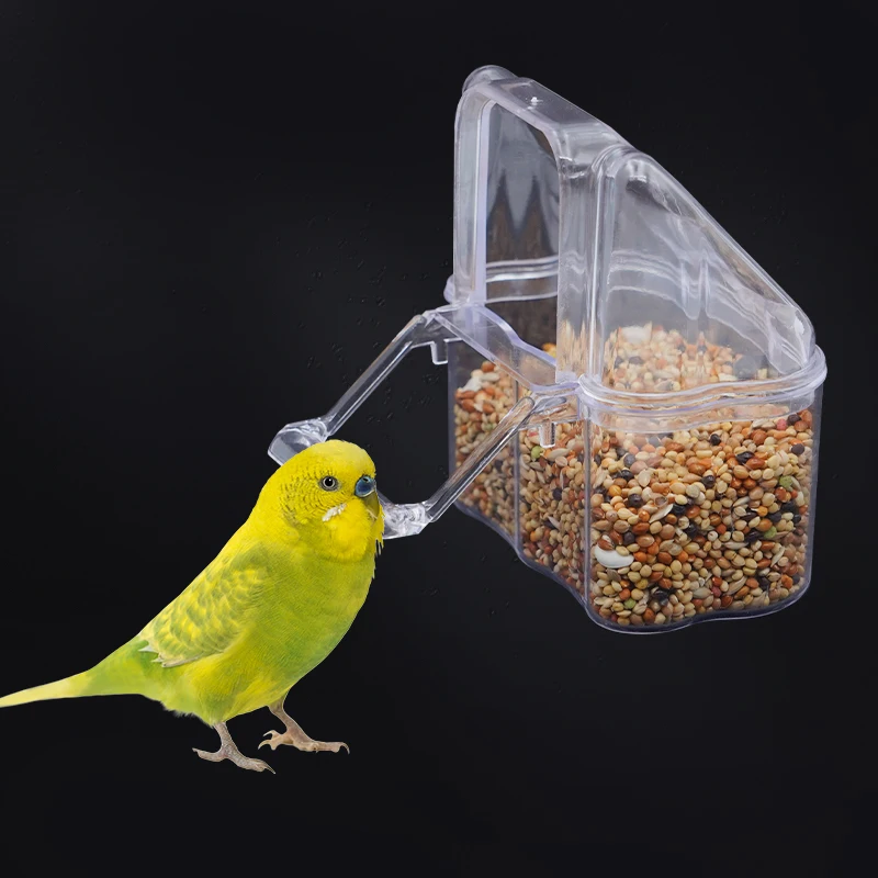 Bird Food Water Bowl Dual Feeding Cup Bird Pigeons Canary Cage Feeder Parrot Pet Aviary Hanging Stand Drinker Box Container