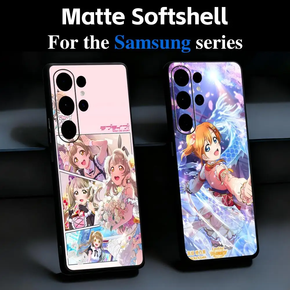 Anime LL-Loves Live Gril Group Phone Case For Samsung Galaxy S26 S25 S24 S23 S22 S21 Plus Ultra Note20 Soft Black