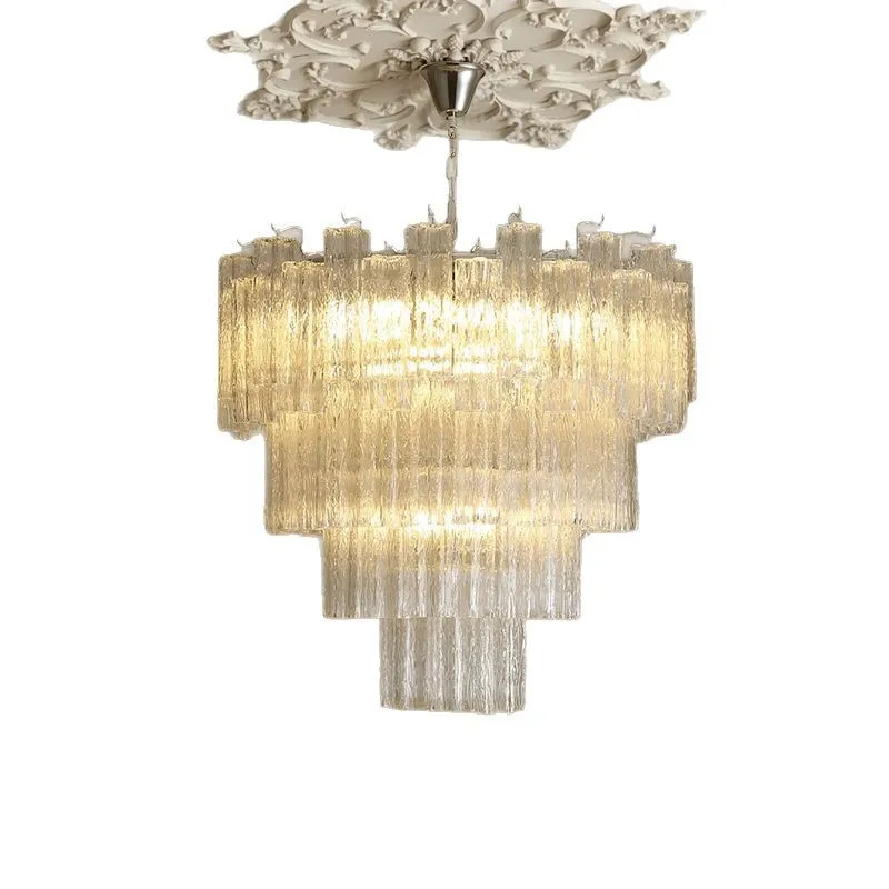 

Light luxury, medieval, villa, duplex, stairs, chandelier, American style
