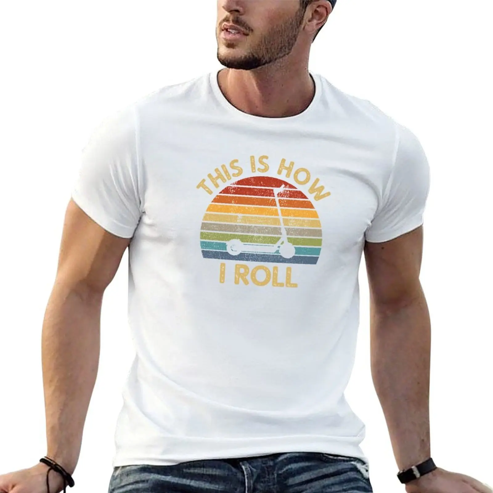 This Is How I Roll - Retro Electric Scooter Saying Scootering Gift T-Shirt anime tshirt man t shirt cotton T-Shirt