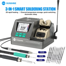 GVM-Station de soudage intelligente haute tension, station de expédide soudage à veille automatique, poignée disponible, H3, T210, T245, T115, 3 en 1, 80W