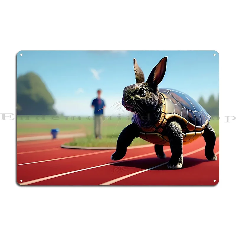 Tortoise To Hare Unfair Advantage Metal Plaque Vintage Poster Designing Poster Designing Tin Sign Poster