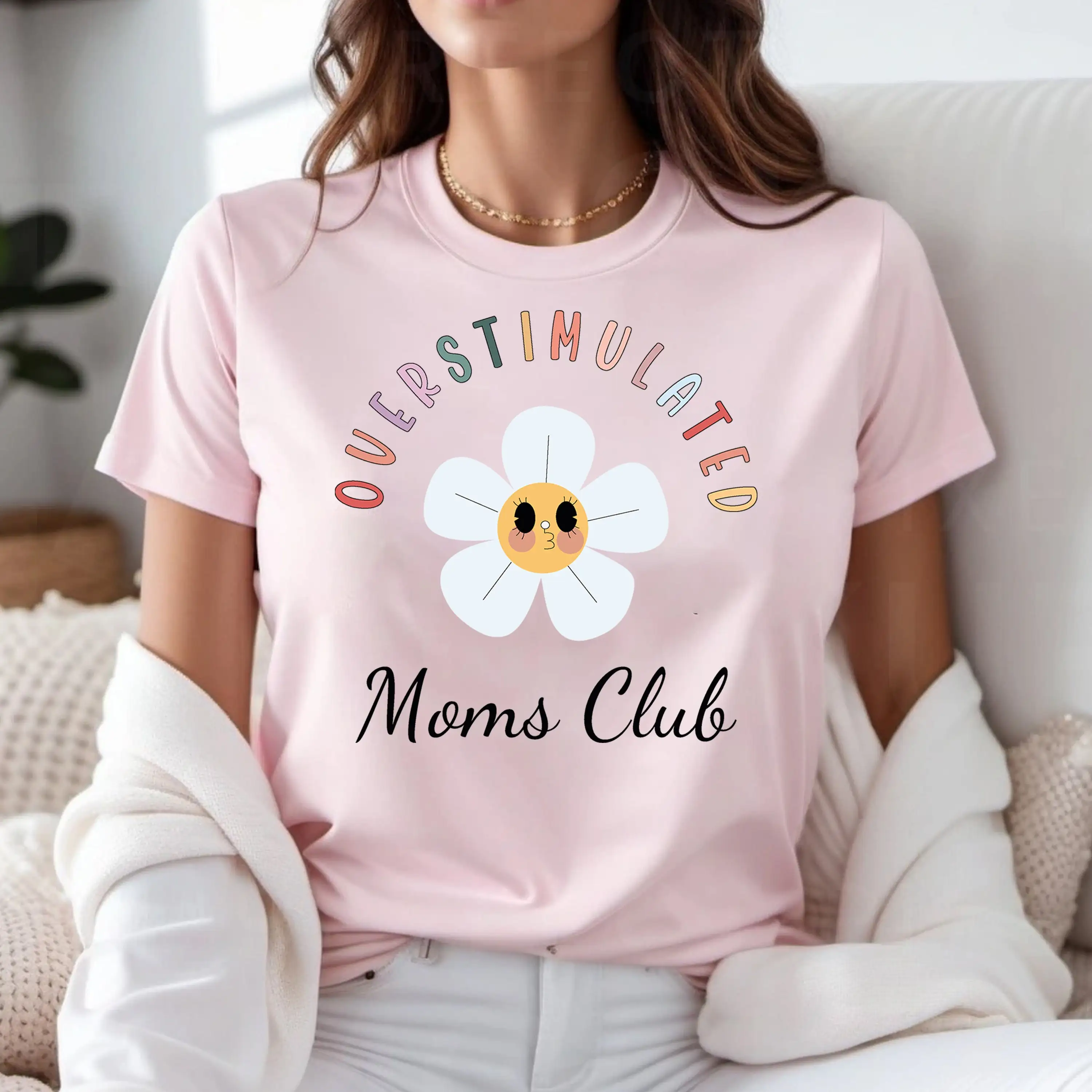 Overstimulated Moms Club T Shirt Funny Mom Mothers Day Birthday Sarcastic for Mama