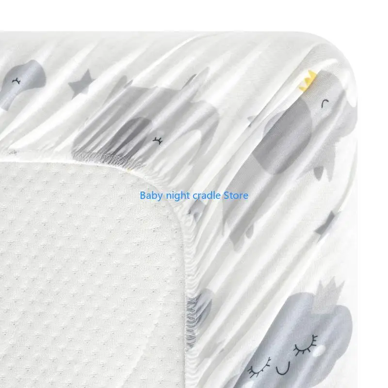 

J2FF 2Pcs Baby Fitted Sheet Diaper Changing Mat Cover Infant Removable Crib Bedding