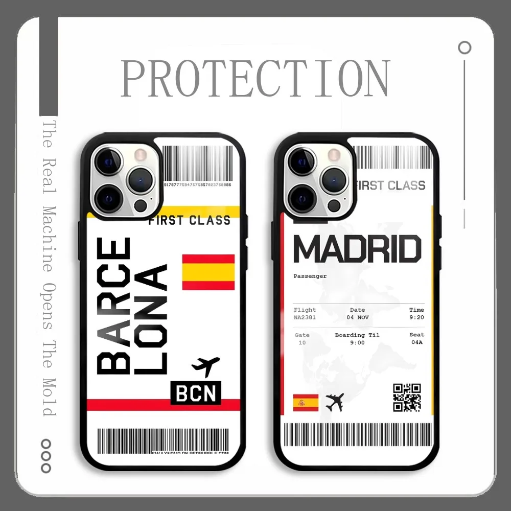 إسبانيا الصعود تمرير تذكرة حالة الهاتف آيفون 16 15 14 13 12 11 برو Xs ماكس ميني زائد Celulares الصلب فوندا #2