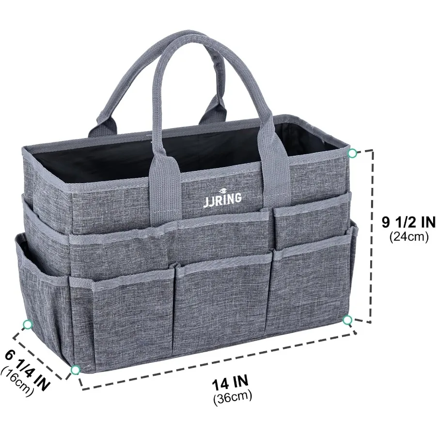 JJRING Craft Tote Bag Organizador para almacenamiento de arte en gris con múltiples bolsillos Ideal para álbumes de recortes Suministros médicos y de oficina