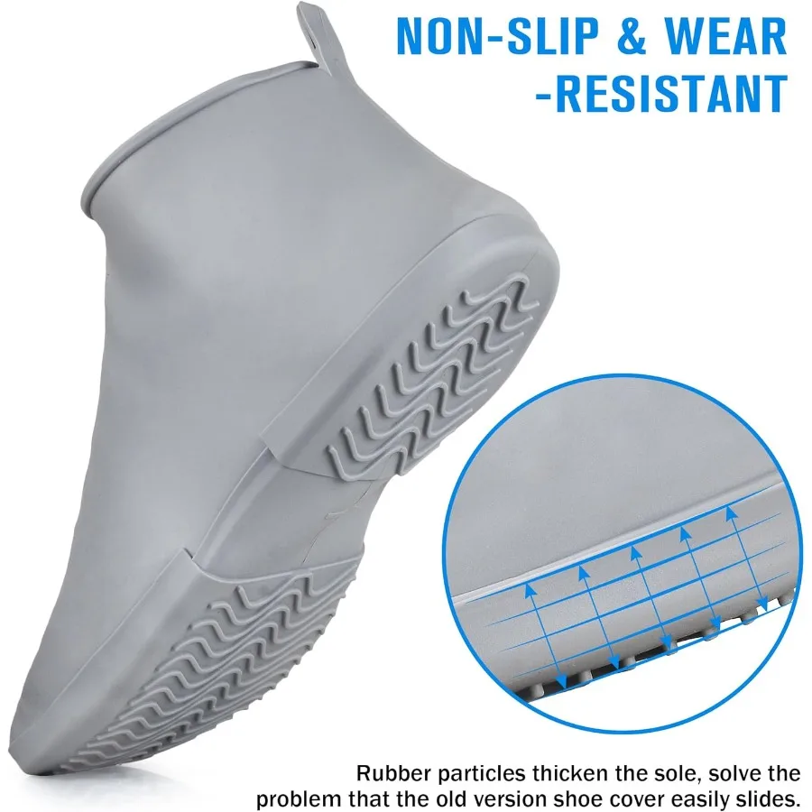 أغطية أحذية مقاومة للماء أحذية مقاومة للانزلاق تم ترقيتها حديثًا وأحدث طراز للرجال والنساء أحذية المطر القابلة لإعادة الاستخدام للخارجية #4