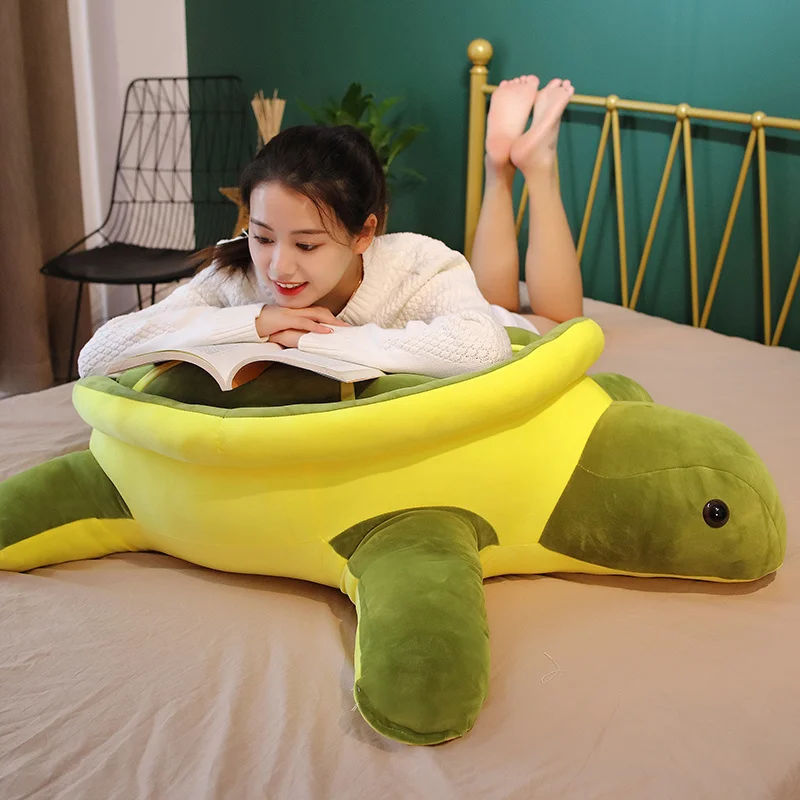 80cm Giant Lovely Tortoise Plush Toy Animal Dolls Stuffed Soft Animal Sea Turtle Pillow Birthday Gifts for Boys Girl Kawaii