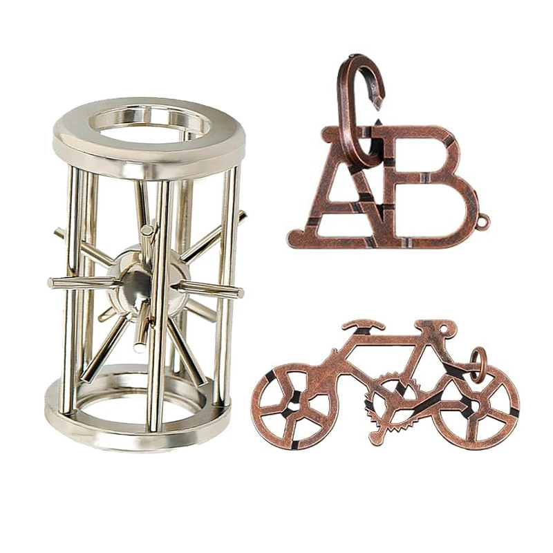 

Classic Metal Puzzle Brain Teaser IQ Test Toys Set Educational Mind Games Kids Adults Rompecabezas Metalico Juegos De Ingenio