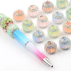 5PCS Light color series Rhinestone Ball Round bead Creative Wheel bead Acrylic beads for jewelry making DIY phone chain&Pen