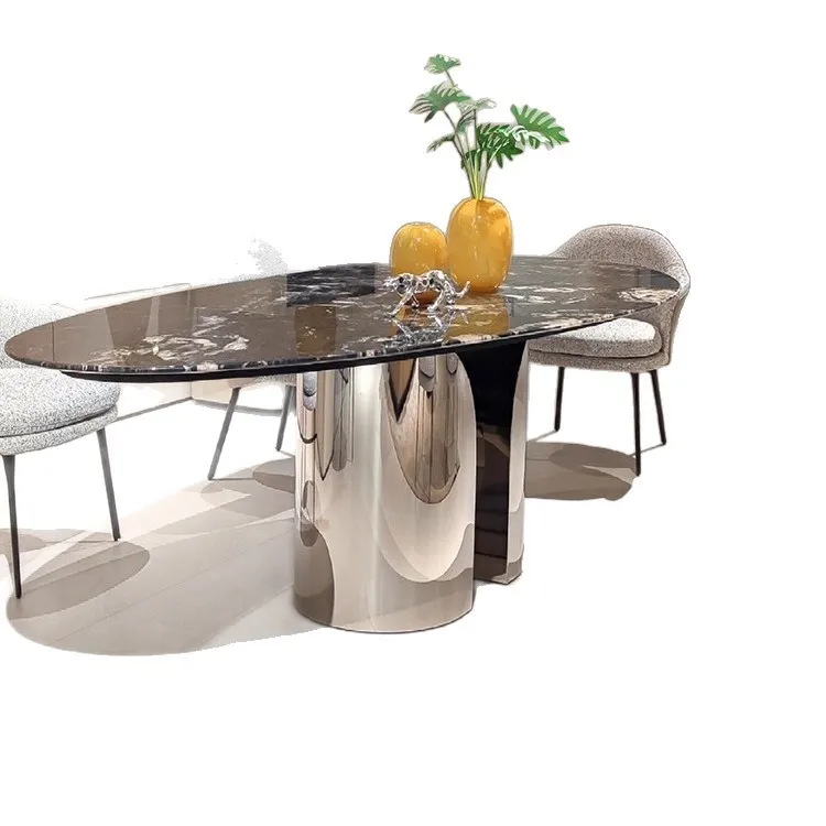 

Marble dining table, simple drop-shaped dining table for home use