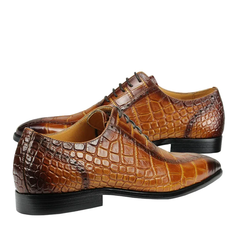 Zapatos de vestir de cuero a la moda para hombre, zapatos Brogue cómodos para oficina de negocios, zapatos de cuero para fiesta de ocio al aire libre de alta gama