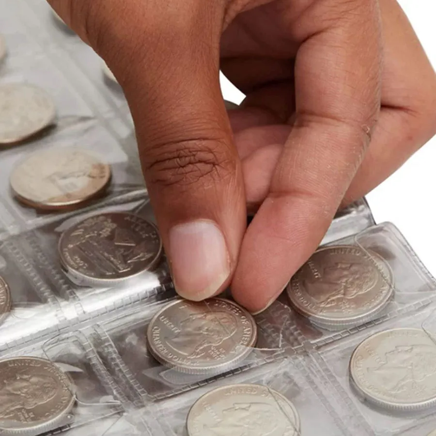 Sharknag 1 set di album di monete piccole con inserto diretto per monete commemorative, album da collezione di monete in rame