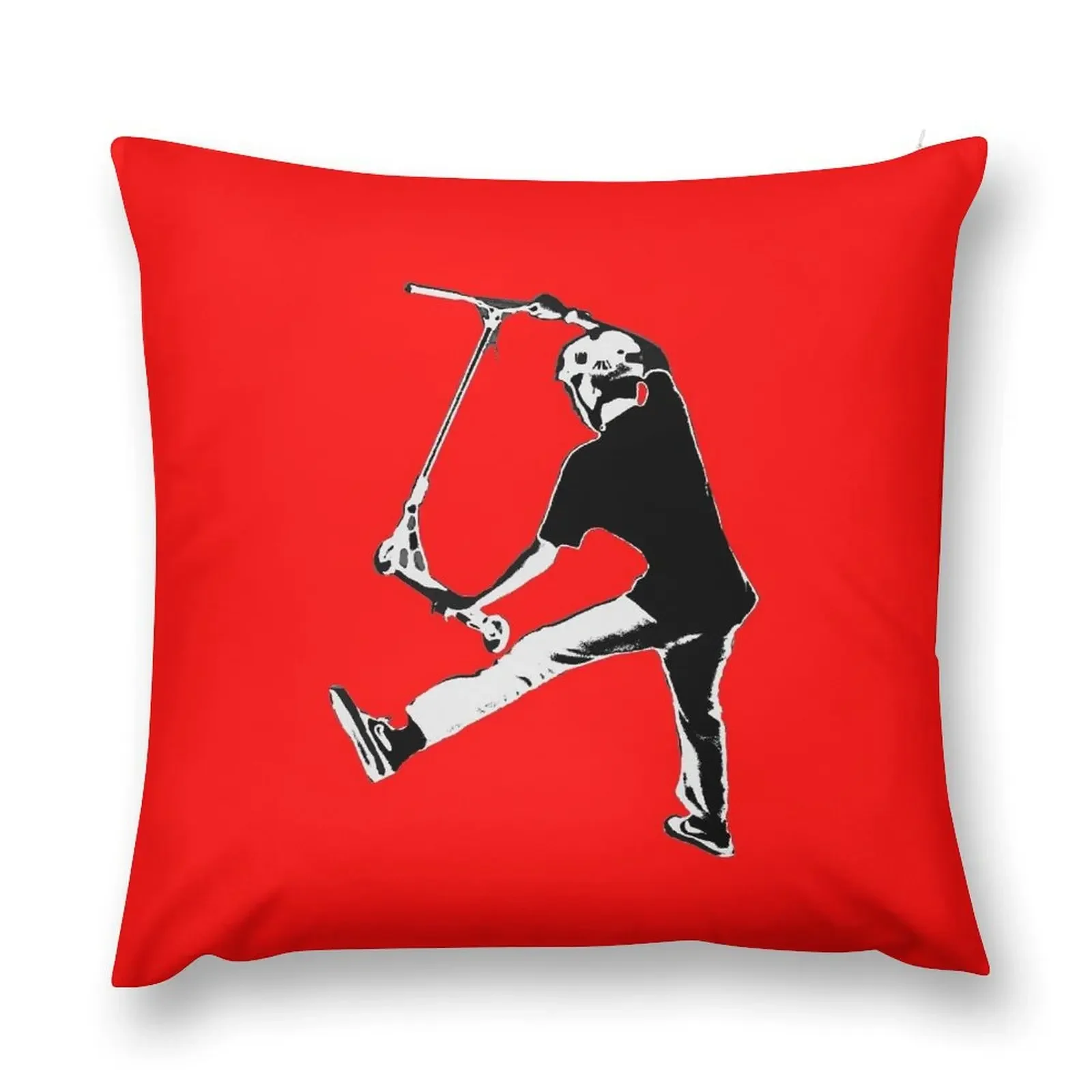 High Flying Scooter Boy - Stunt Scooter Throw Pillow Decorative Cushions Pillow Cases Cushion Cover Luxury Cushions pillow