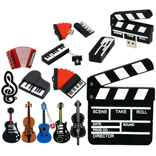 Cartoon Cle Usb Pendrive guitarra Piano acordeón USB Flash Drive 256GB 128GB 64GB 32GB 16GB 8GB USB 2,0 Memoria Stick Pen Drive