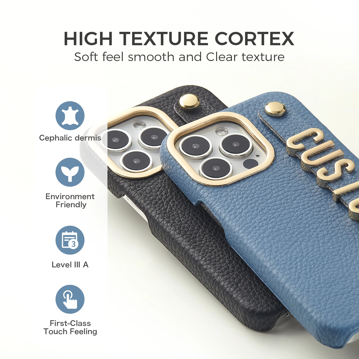 Personalized Leather Phone Case Custom Name Strap Metal Letters for iPhone17 16 15 14 13 12 11ProMax 15 16Plus Lanyard Cover Fit